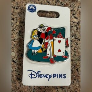 2025 Disney Parks Alice In Wonderland & Queen Of Hearts Playing Cards OE Pin